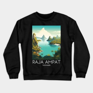 A Vintage Travel Illustration of Raja Ampat - Indonesia Crewneck Sweatshirt